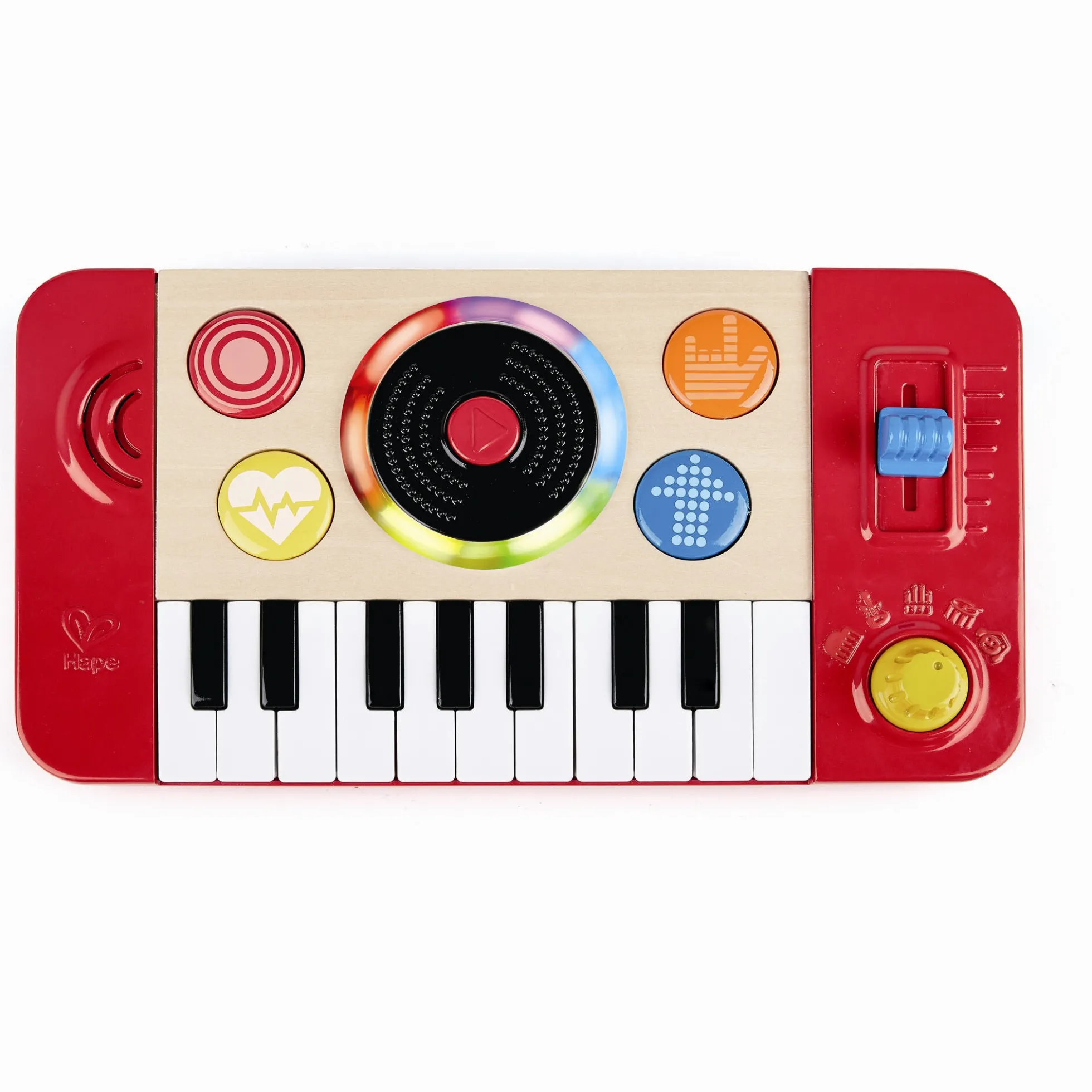 Hape DJ Mix & Spin Studio - musiklegetøj med 18 tangenter, lys og DJ-lyde - fra 12 mdr.