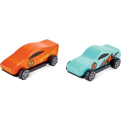 Hape Gearhead stuntgarage - parkeringshus med elevator, loop og 2 biler - 50x59x40 cm