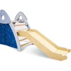 Hape 4-i-1 klatre- og rutsjebanesæt - aktivitetsmøbel med telt og boldnet - 176x53x79 cm