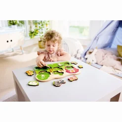 Hape knoppuslespil med bondegårdsdyr - træpuslespil - 10 dele