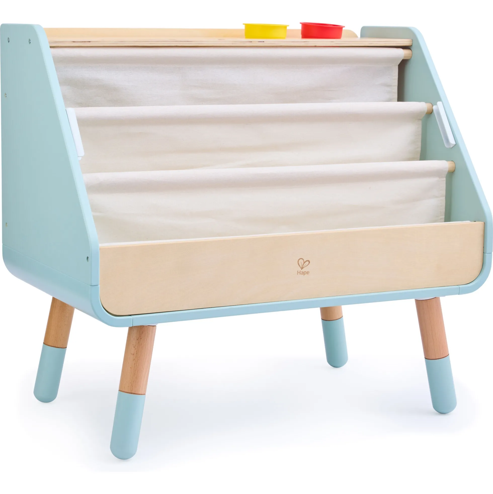 Hape læs og tegn bogreol - 2-i-1 børnebogreol med tegnetavle - 70x63,1x39 cm