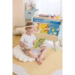 Hape læs og tegn bogreol - 2-i-1 børnebogreol med tegnetavle - 70x63,1x39 cm