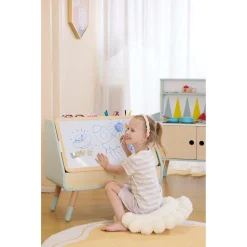 Hape læs og tegn bogreol - 2-i-1 børnebogreol med tegnetavle - 70x63,1x39 cm
