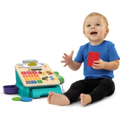 Hape Magic Touch kasseapparat - legebutik med scanner, kort og mønter - fra 12 mdr.