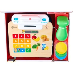 Hape Magic Touch kasseapparat - legebutik med scanner, kort og mønter - fra 12 mdr.