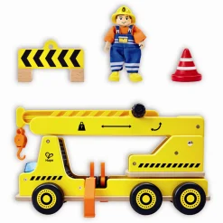Hape mobilkran og byggesæt - byggekran med krankrog og tilbehør - 38x20 cm