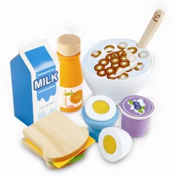 Hape morgenmad legesæt i træ - legemad til legekøkken - 13 dele