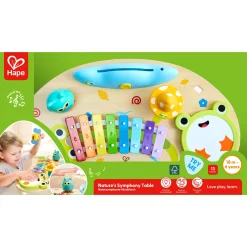 Hape Nature's Symphony musikbord - 8-i-1 musiklegetøj med dyrelyde - fra 18 mdr.