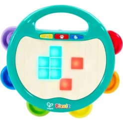Hape Pixelz Shake & Tap tamburin - musiklegetøj med lys og 3 modes - fra 18 mdr.