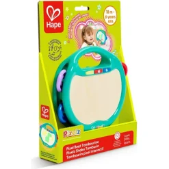 Hape Pixelz Shake & Tap tamburin - musiklegetøj med lys og 3 modes - fra 18 mdr.