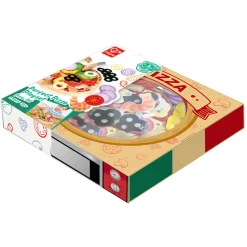 Hape pizza legesæt i træ med pizzahjul - legemad til legekøkken - 29 dele