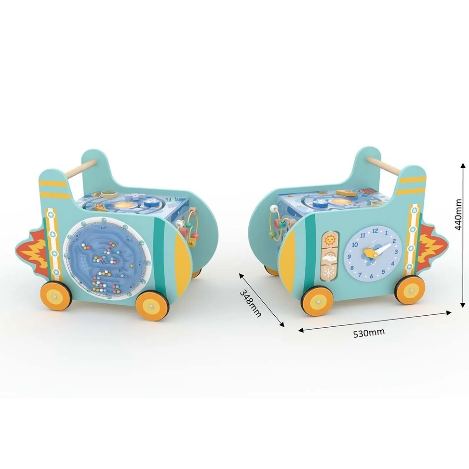 Hape rumraket gåvogn - aktivitetsgåvogn med tandhjul og kuglebane - fra 12 mdr.