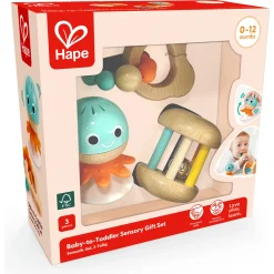Hape sansegavesæt til baby - rangle, rullerangle og bidering - 3 dele - fra 0 mdr.