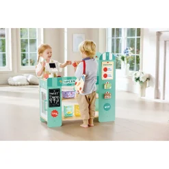 Hape Smart Play legebutik i træ med scanner og kasseapparat - 50 dele - 80x80x31 cm