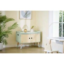 Hape Switch & Store legekøkken med opbevaring, lys, og lyd - 20 dele - 78x86,6x39 cm