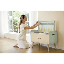 Hape Switch & Store legekøkken med opbevaring, lys, og lyd - 20 dele - 78x86,6x39 cm