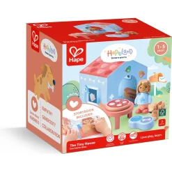 Hape The Tiny House historiebogsæt med hus, figurer og tilbehør - fra 12 mdr.