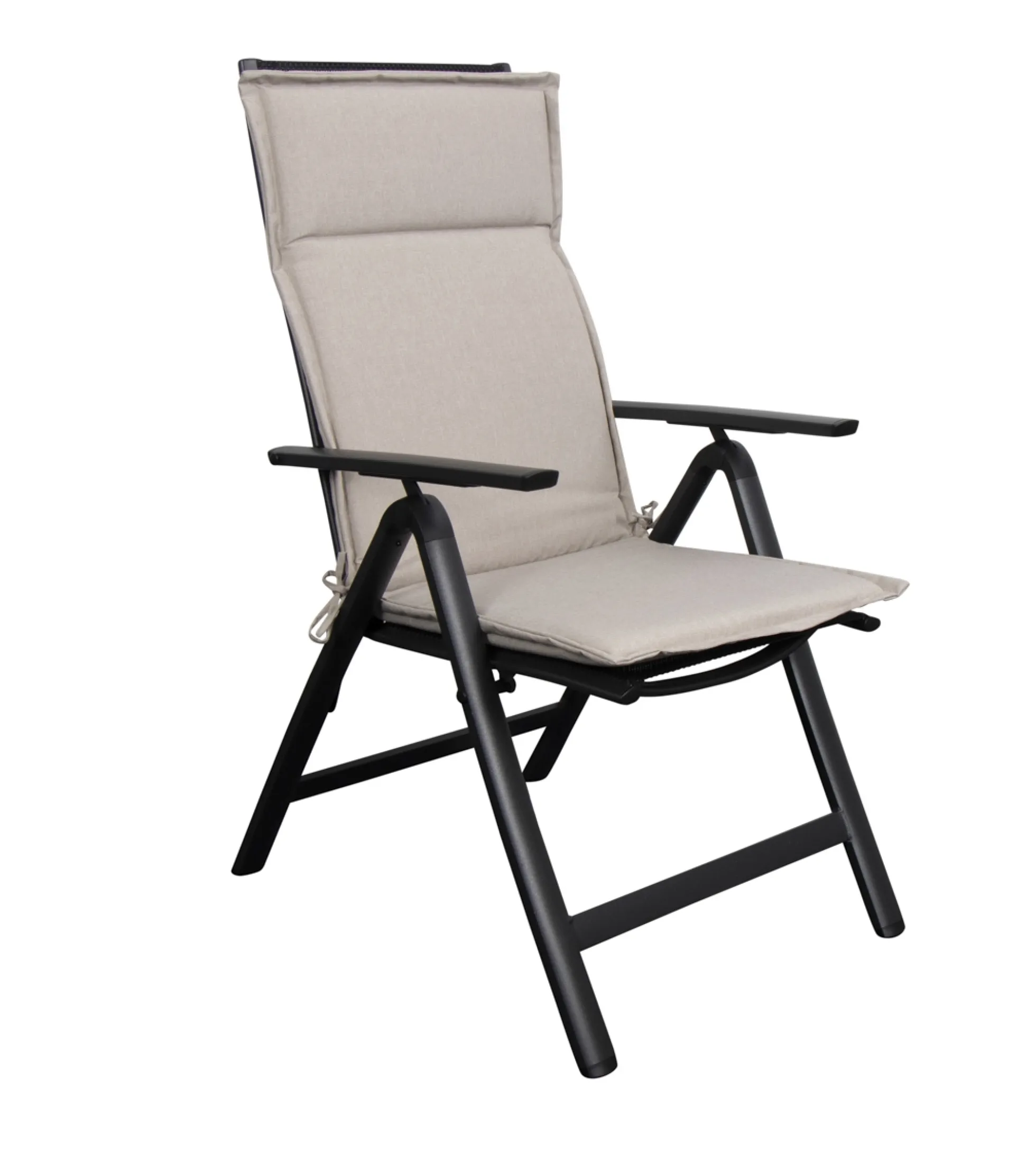 Havehynder til positionsstol 4 stk. - Luksus hynder 5 cm skum - Beige havehynder med høj ryg - Slidstærkt UV-resistent betræk - Nordstrand Home stolehynder