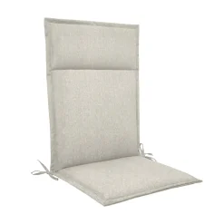 Havehynde til positionsstol - Luksus hynde 5 cm skum - Beige havehynde med høj ryg - Slidstærkt UV-resistent betræk - Nordstrand Home stolehynde