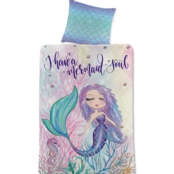 Havfrue sengetøj - 100% bomuld - Børnesengetøj 140x200 cm - Mermaid soul