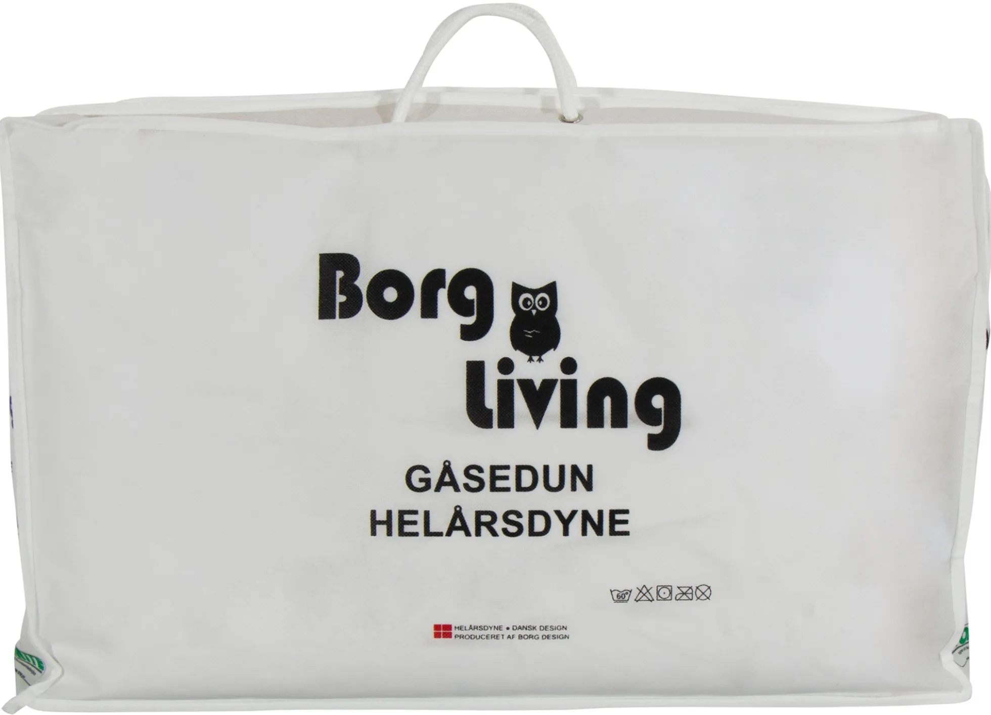 Helårsdyne med gåsedun - Dyne og pudesæt - 200x220 cm + To puder 60x63 cm - Borg Living gåsedunsdyne