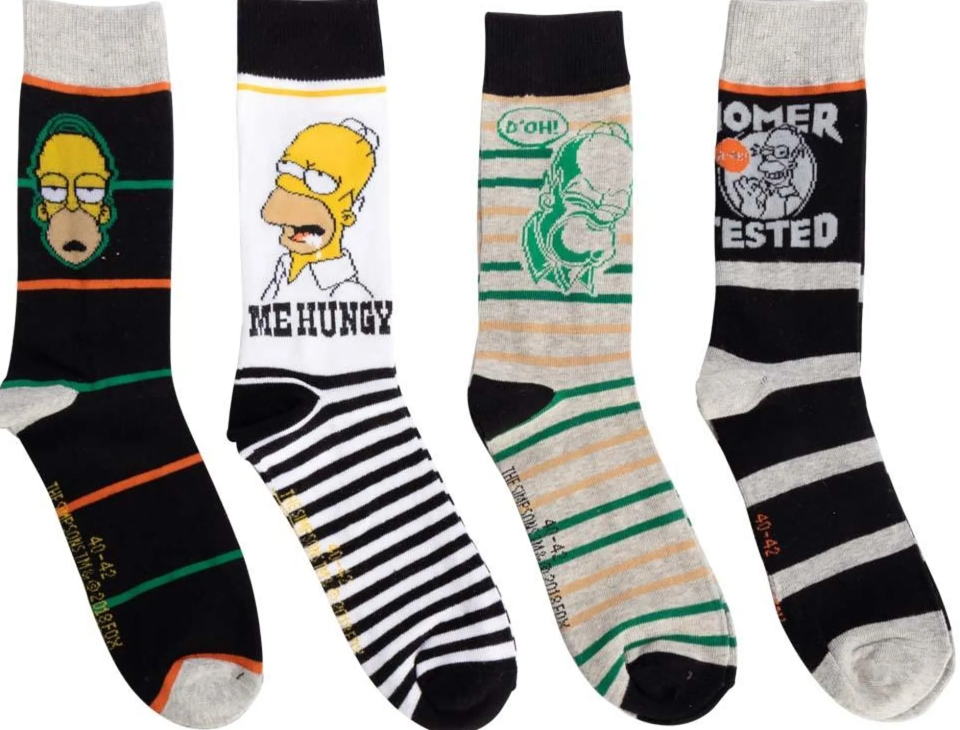 Herrestrømper 4 par i størrelsen 40-42 med The Simpsons