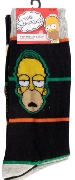Herrestrømper 4 par i størrelsen 40-42 med The Simpsons