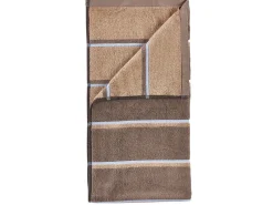 Håndklæde - 100% bomuld - Badehåndklæde 70x140 cm - Zone Denmark Sauna - Stribet Taupe