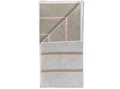 Håndklæde - 100% bomuld - Badehåndklæde 70x140 cm - Zone Denmark Sauna - Stribet Soft Grey