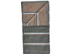 Håndklæde - 100% bomuld - Badehåndklæde 70x140 cm - Zone Denmark Sauna - Stribet Olive Green