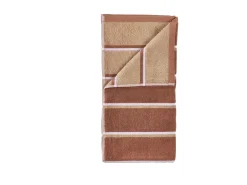Håndklæde - 100% bomuld - 50x100 cm - Zone Denmark Sauna - Stribet Terracotta
