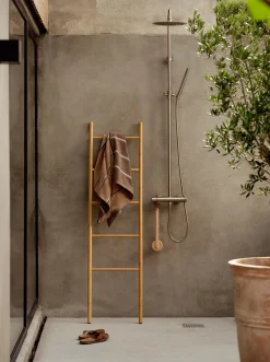 Håndklæde - 100% bomuld - 50x100 cm - Zone Denmark Sauna - Stribet Taupe