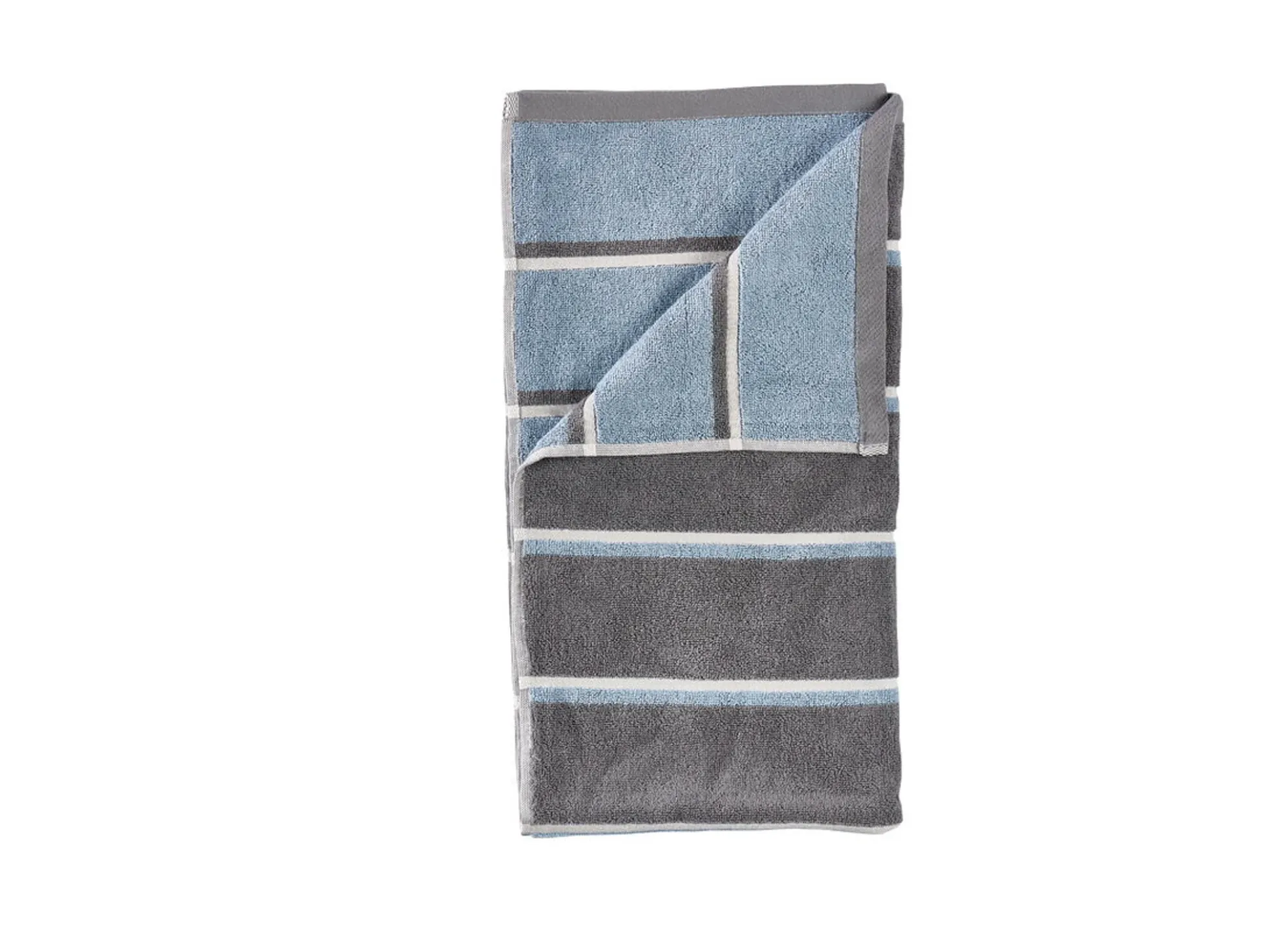 Håndklæde - 100% bomuld - 50x100 cm - Zone Denmark Sauna - Stribet Grey