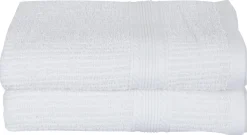 Håndklæder - Pakke á 2 stk. 50x100 cm - Hvide - 100% Bomuld