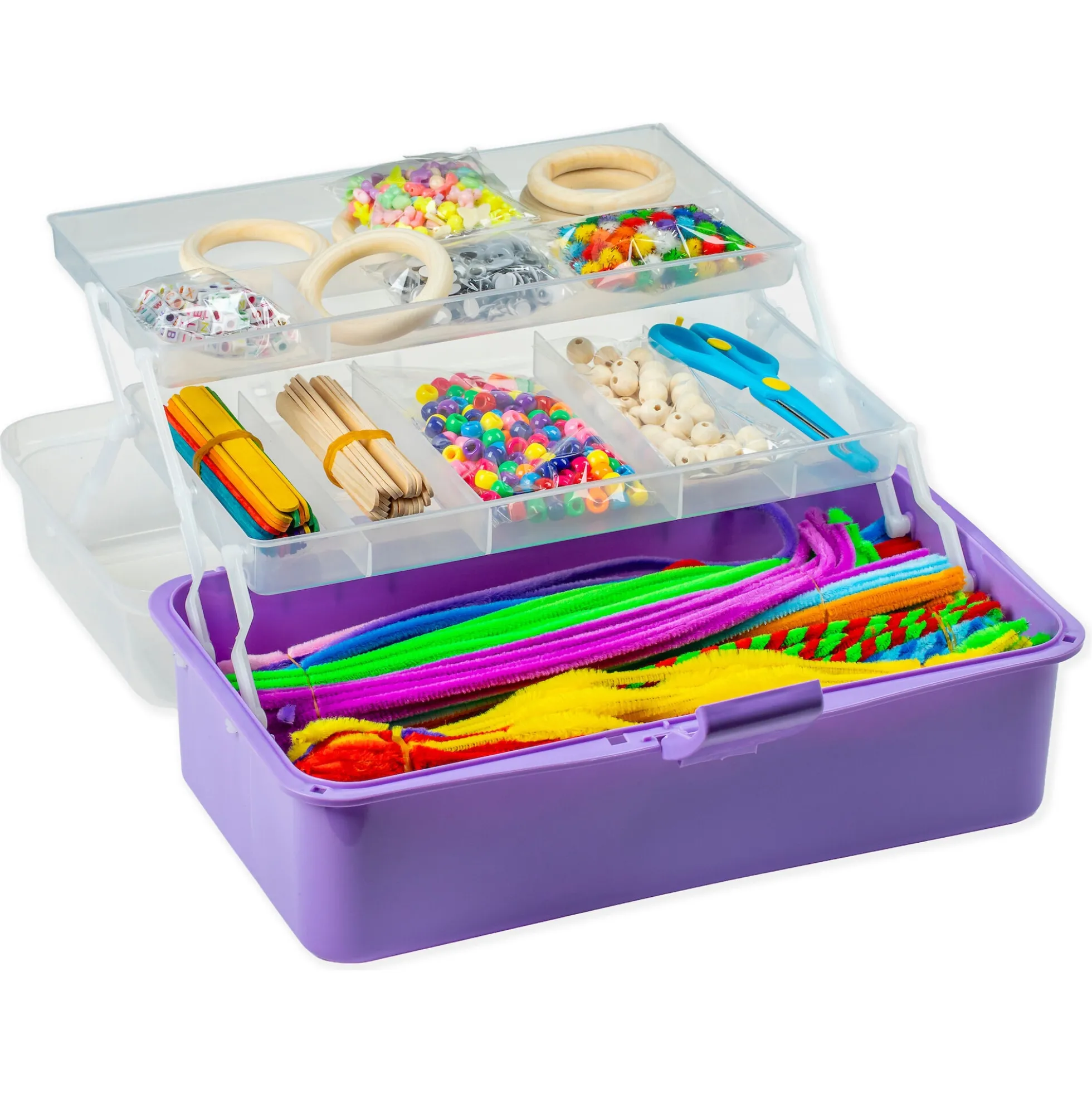 Hobbybox med kreative dele - Lilla - 1700 dele