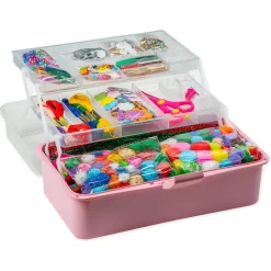 Hobbybox med kreative dele - Pink - 1500 dele