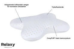 Hovedpude med trykaflastende memory skum - Relaxy Star pude