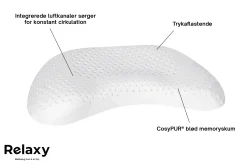 Hovedpude med trykaflastende memory skum - Relaxy Moon pude