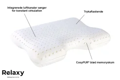 Hovedpude med trykaflastende memory skum - Relaxy Wave pude