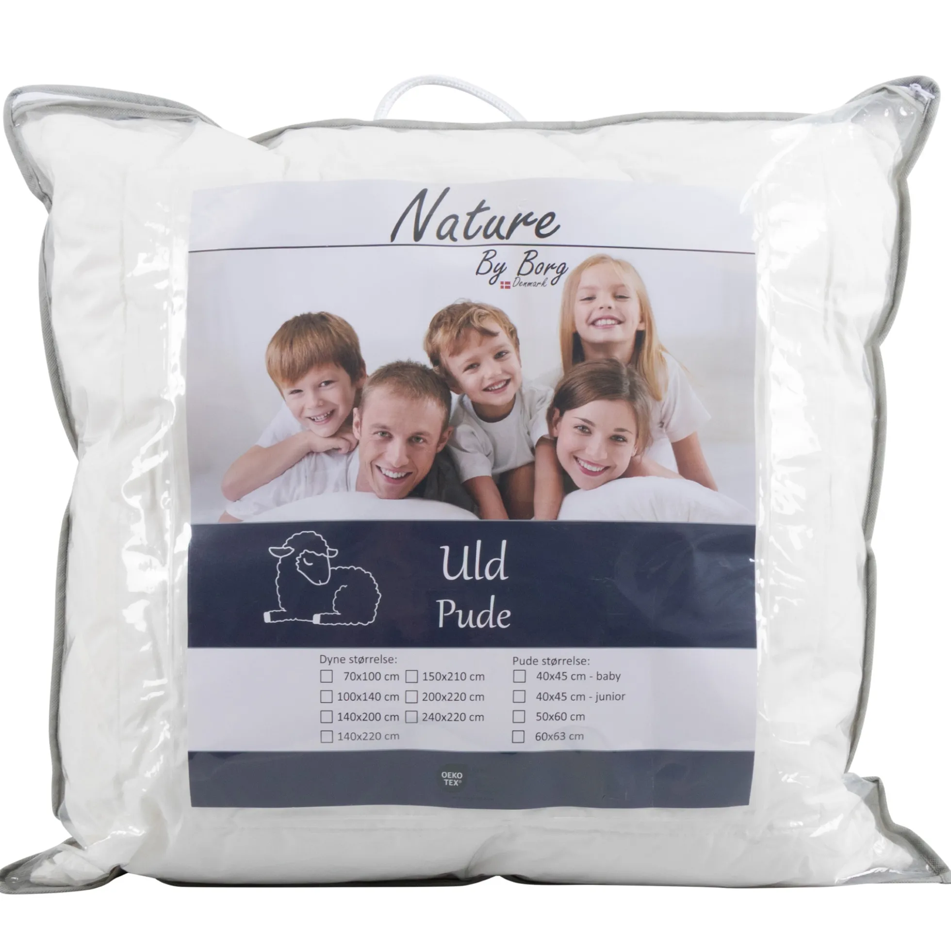 Hovedpude med uld - 3 kammer pude - 50x60cm - Nature By Borg