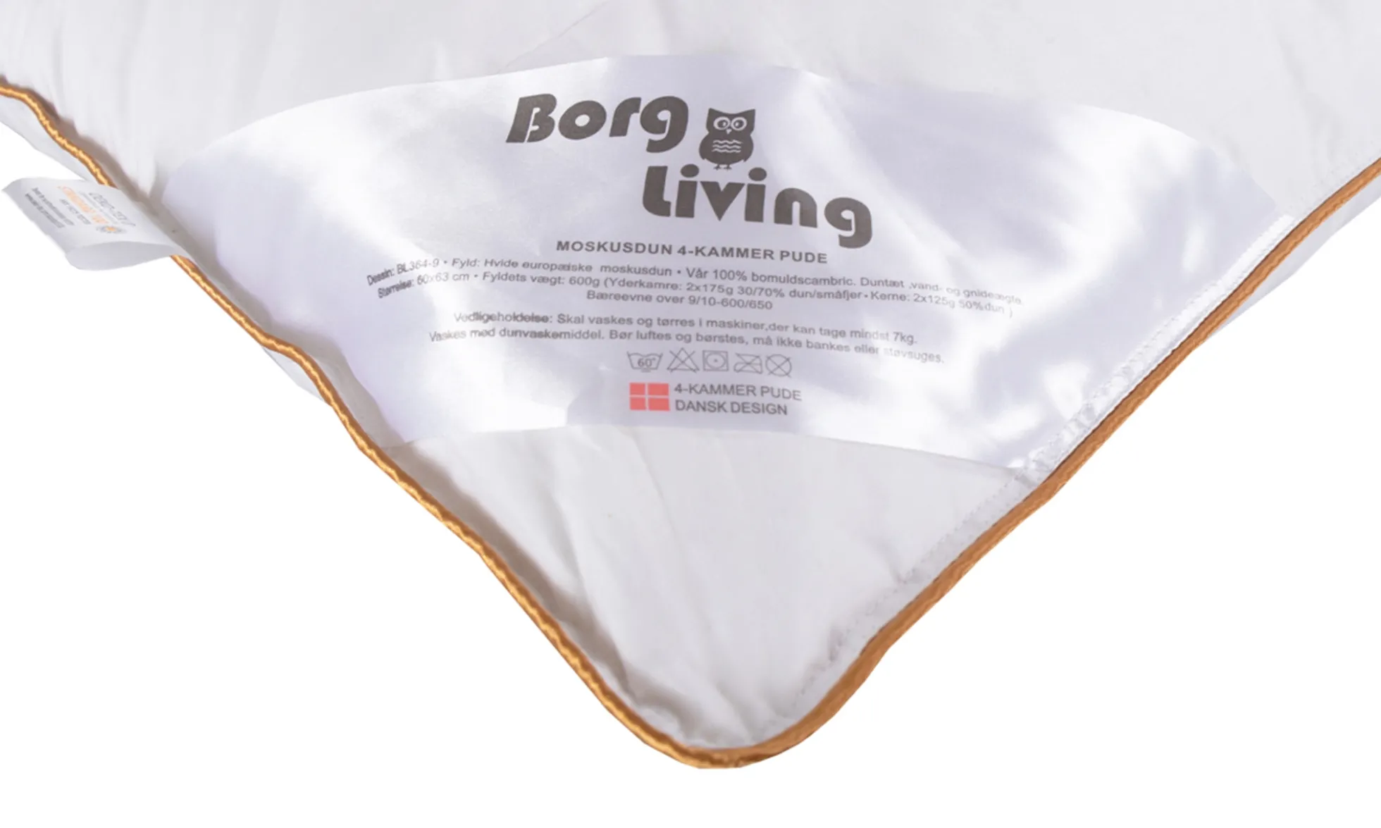 Hovedpude - Mellem 4 kammer moskusduns hovedpude - 50x70 cm - Borg Living