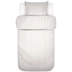 Hvidt sengetøj 140x220 cm - Jora White - Stribet sengetøj - 100% Bomuldssatin - Marc O'Polo