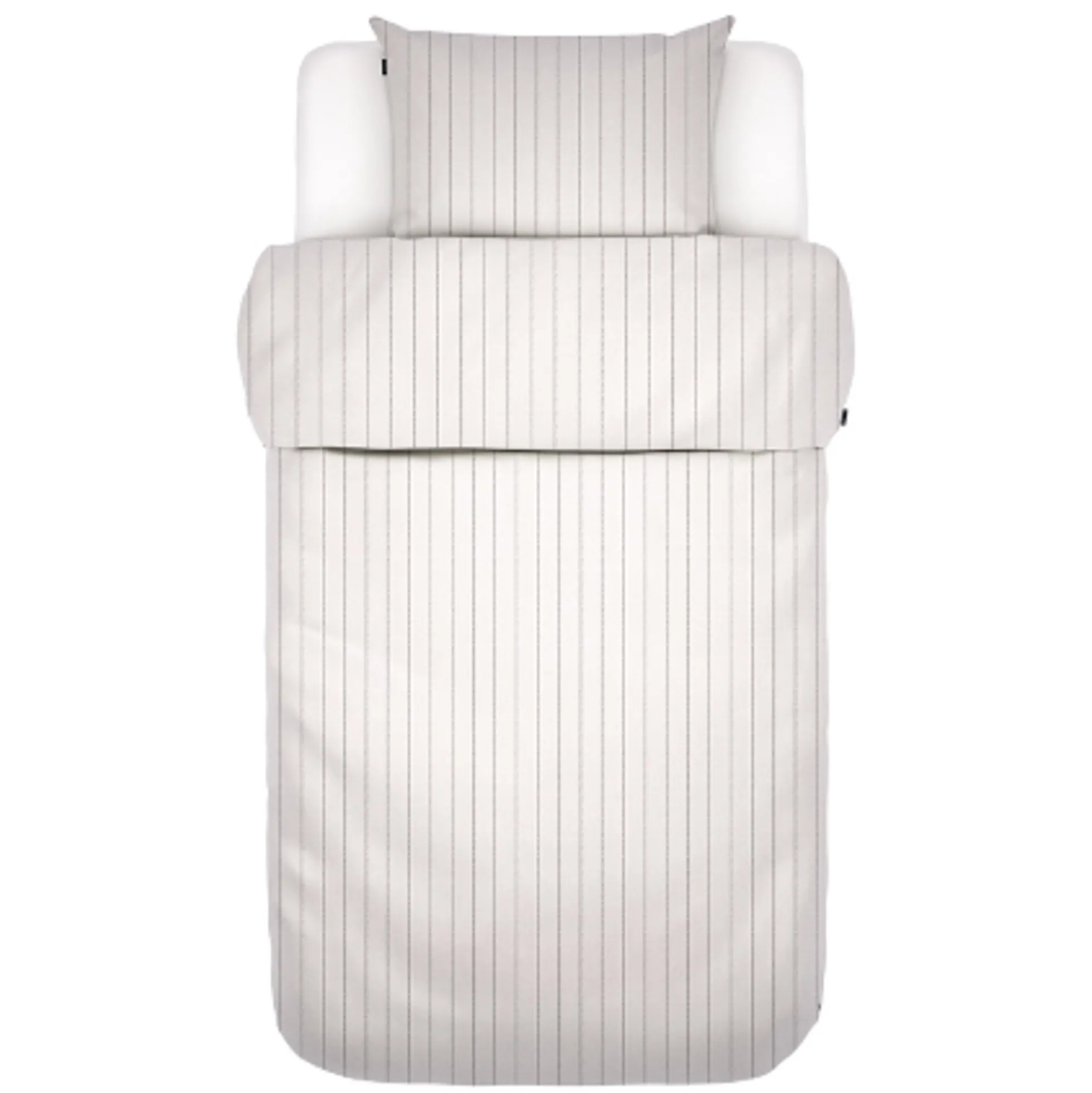 Hvidt sengetøj 140x220 cm - Jora White - Stribet sengetøj - 100% Bomuldssatin - Marc O'Polo