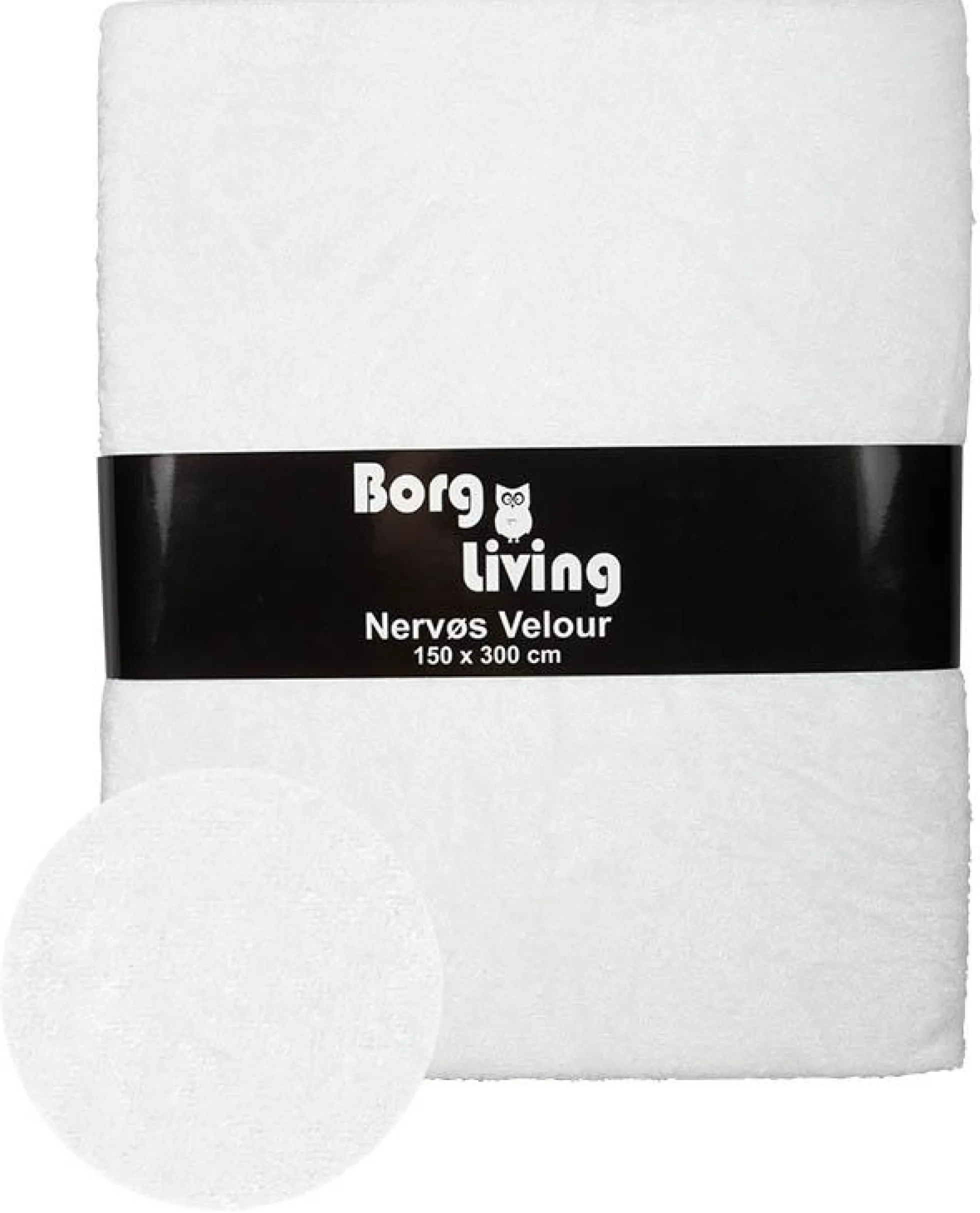 Hvid velour dug - 3 meter dug - Nervøs velour - Blødt velour stof til borddug - Pakke med 3 meter