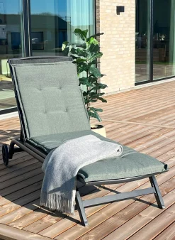 Hynde til solvogn - Grøn universal hynde til liggestol - 5 cm skumfyld - God komfort & UV beskyttet betræk - Hynde til solseng - Nordstrand Home hynde