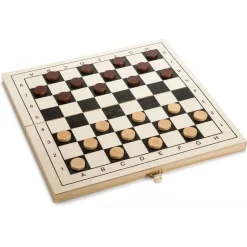 3-i-1 brætspil i træ med skak, dam og backgammon - 30x30 cm