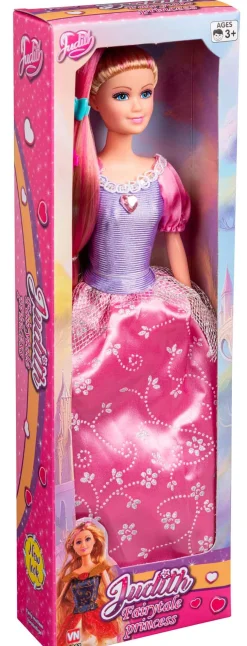 Judith eventyrprinsesse 29 cm - Prinsessedukke med lyserød og lilla kjole