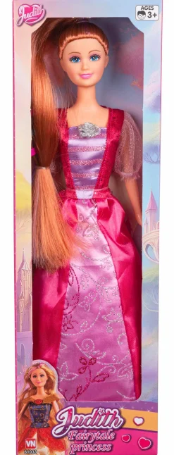 Judith eventyrprinsesse 29 cm - Prinsessedukke med lyserød kjole