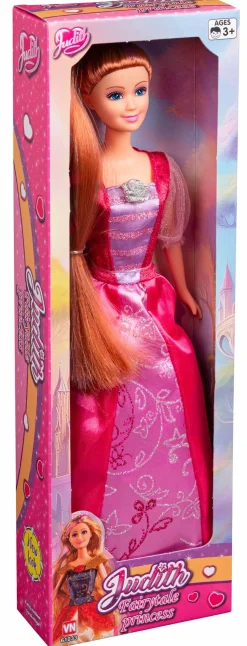 Judith eventyrprinsesse 29 cm - Prinsessedukke med lyserød kjole