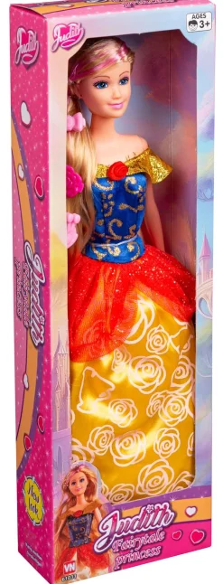 Judith eventyrprinsesse 29 cm - Prinsessedukke med gul kjole